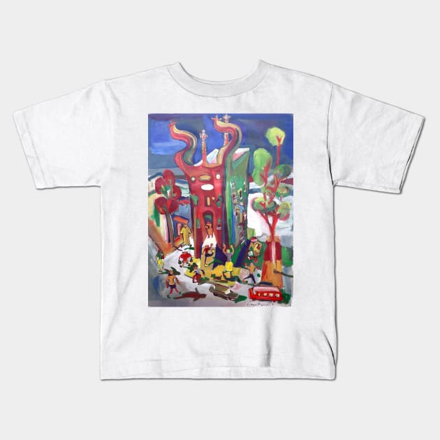 small town 6 Kids T-Shirt by diegomanuel